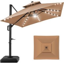 10-Foot Square Cantilever Umbrella with Lights