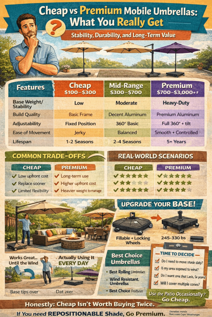 Infographic - Cheap VS Premium Mobile Umbrella Comparison