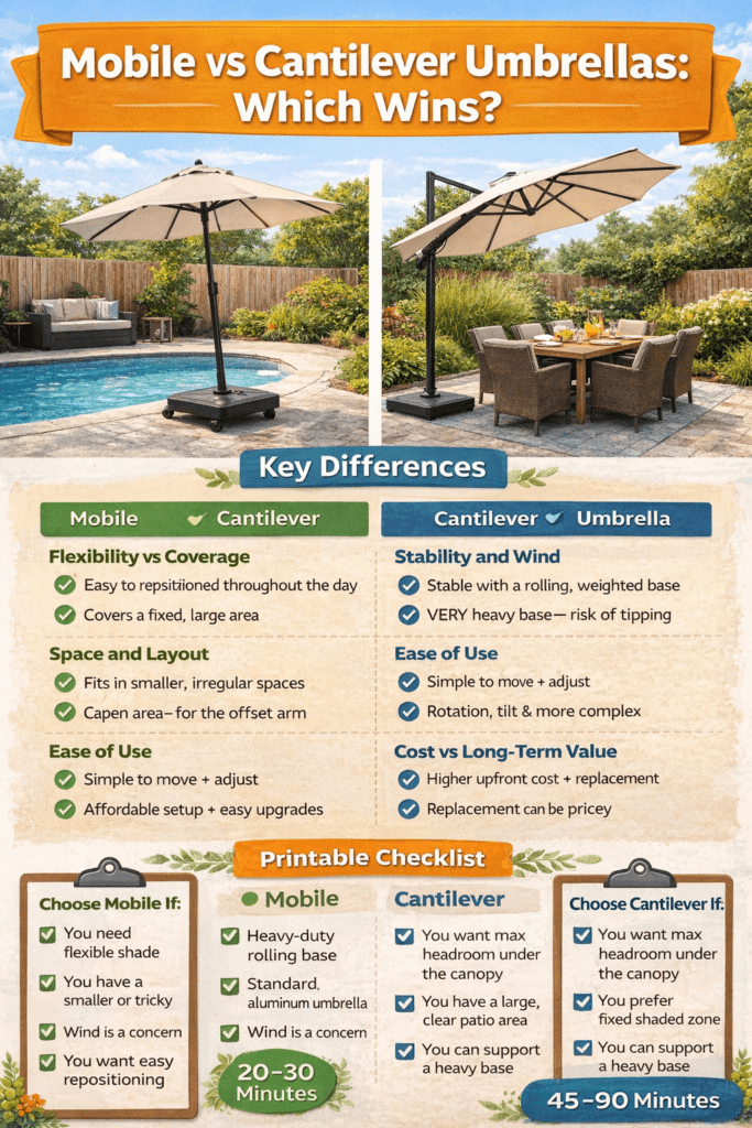 Infographic - Mobile vs Cantilever Umbrellas - Which is Best?