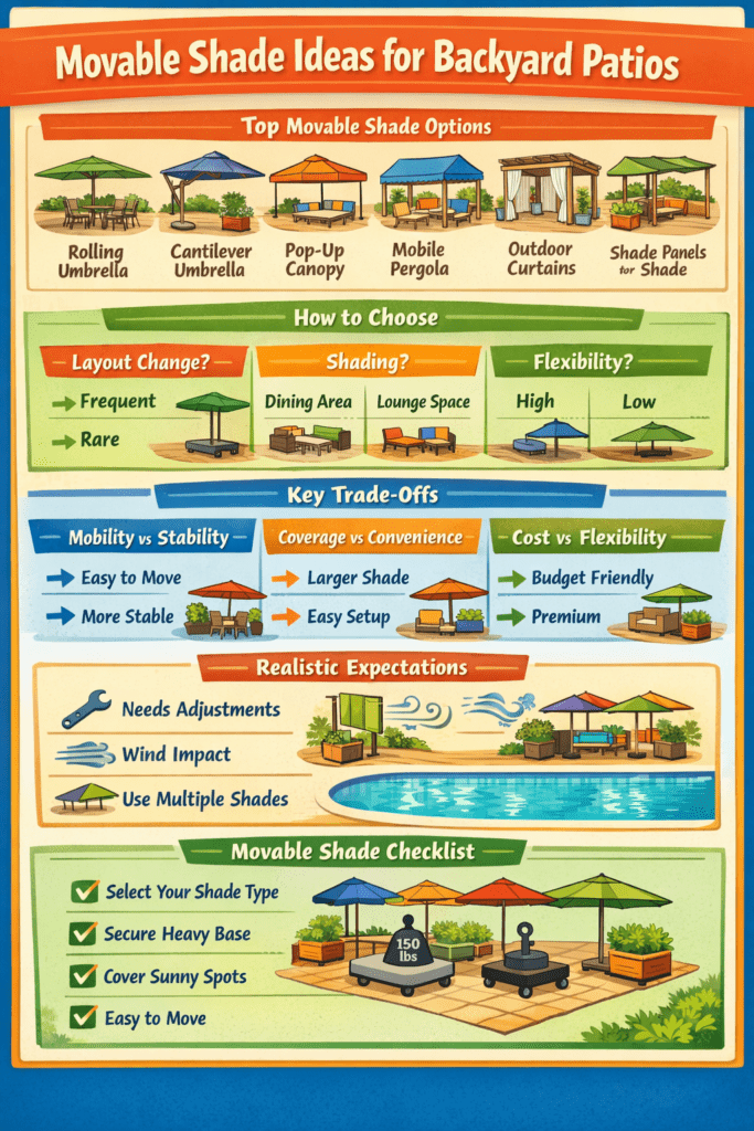 Infographic - Movable Shade Ideas for Backyard Patios