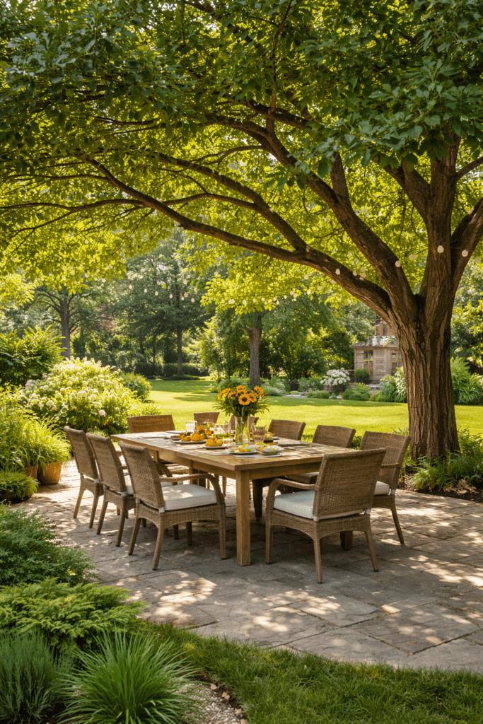 Large Patio Tree in Backyard