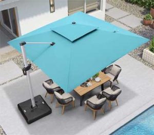 Offset Rolling Umbrella in Turquoise