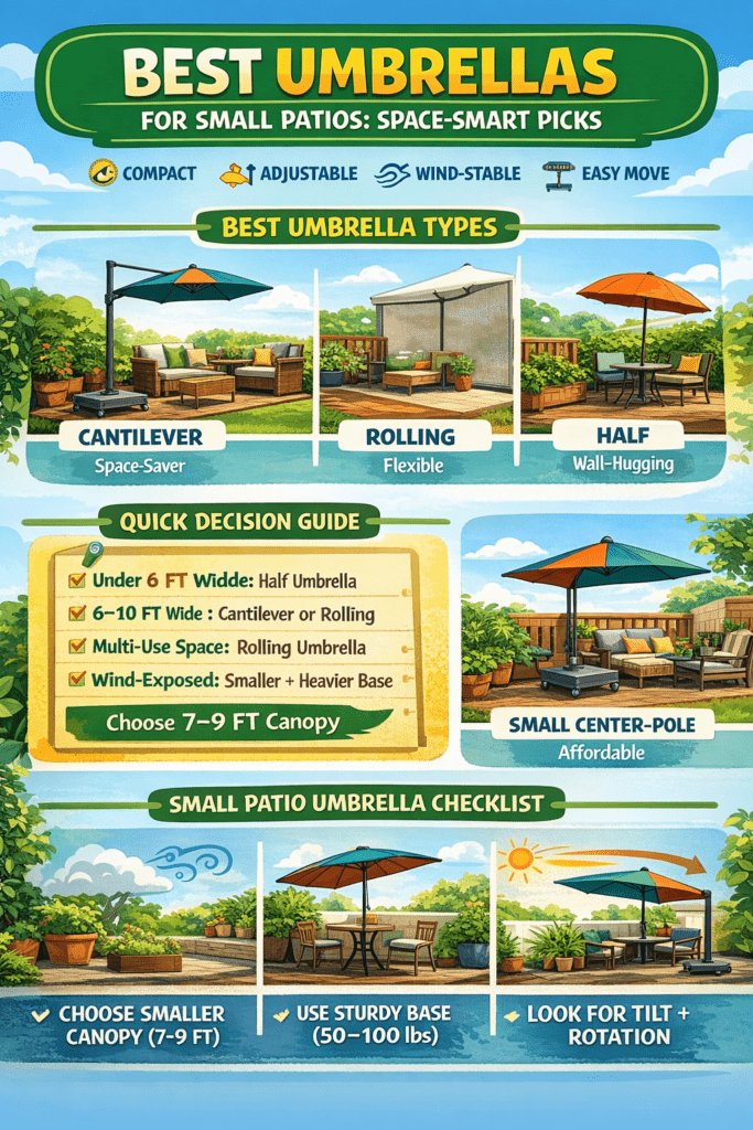 Infographic - Best Umbrellas for Small Patios - Smart Space Picks