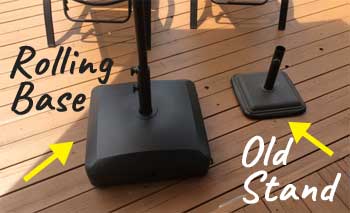 Before and After Comparison of Patio Umbrella Stands