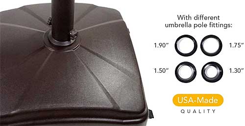 Umbrella Pole Adapters to Fit a Wide Range of Pole Sizes