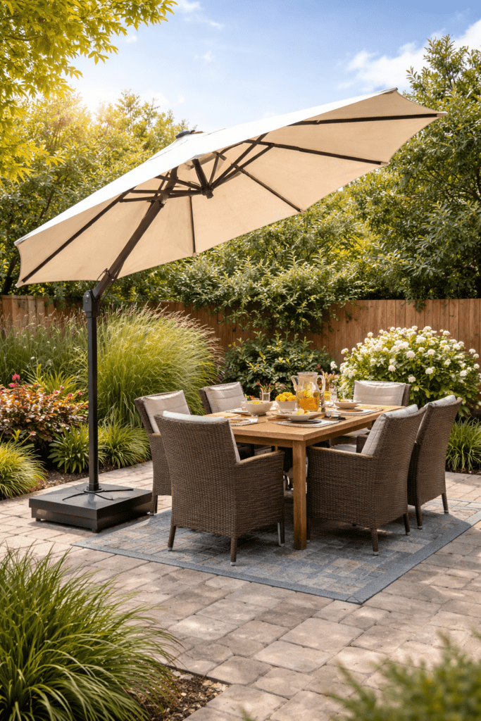 Tilt Feature on Rolling Backyard Umbrella